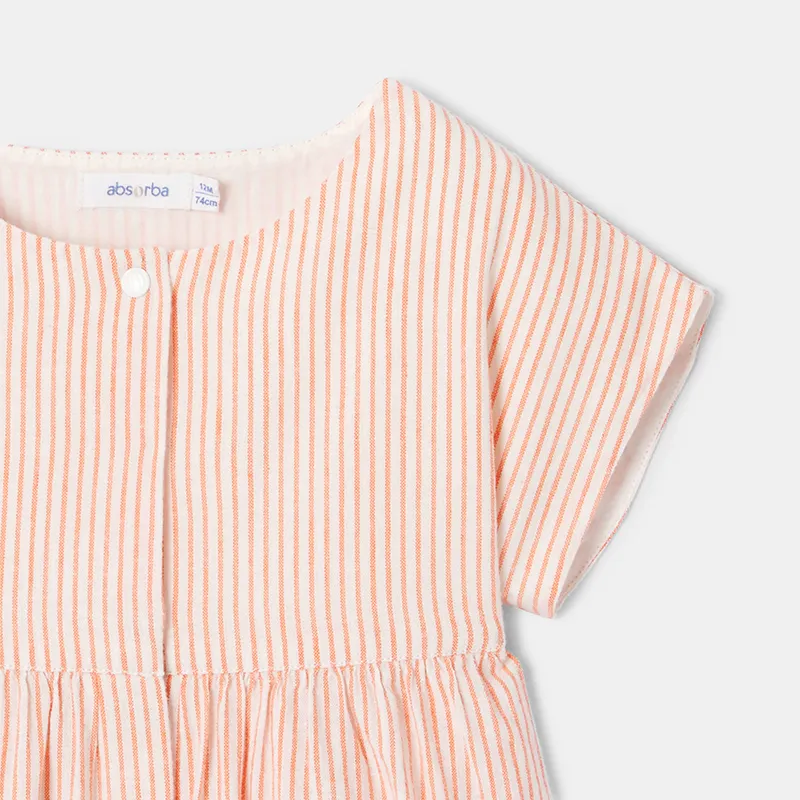Robe à manches Fille - Abricot-2