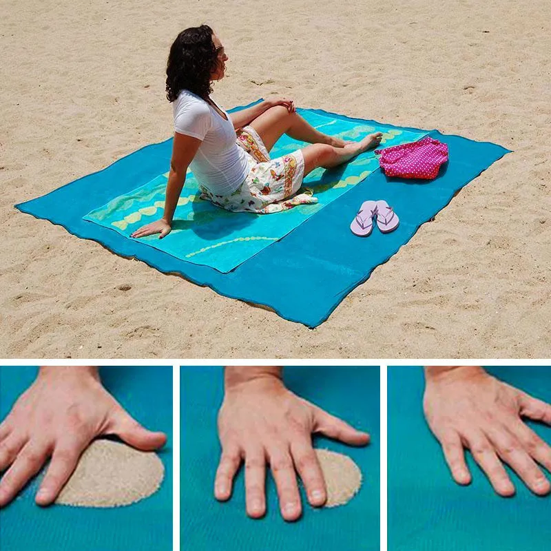 Serviette de plage Anti-sable Bleu - 150x200cm-0