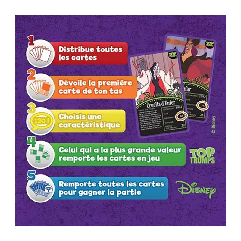 Jeu de cartes Top Trumps Disney Villains - 6+-3