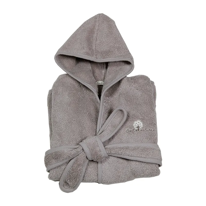 Peignoir Coton Bio Taupe-0