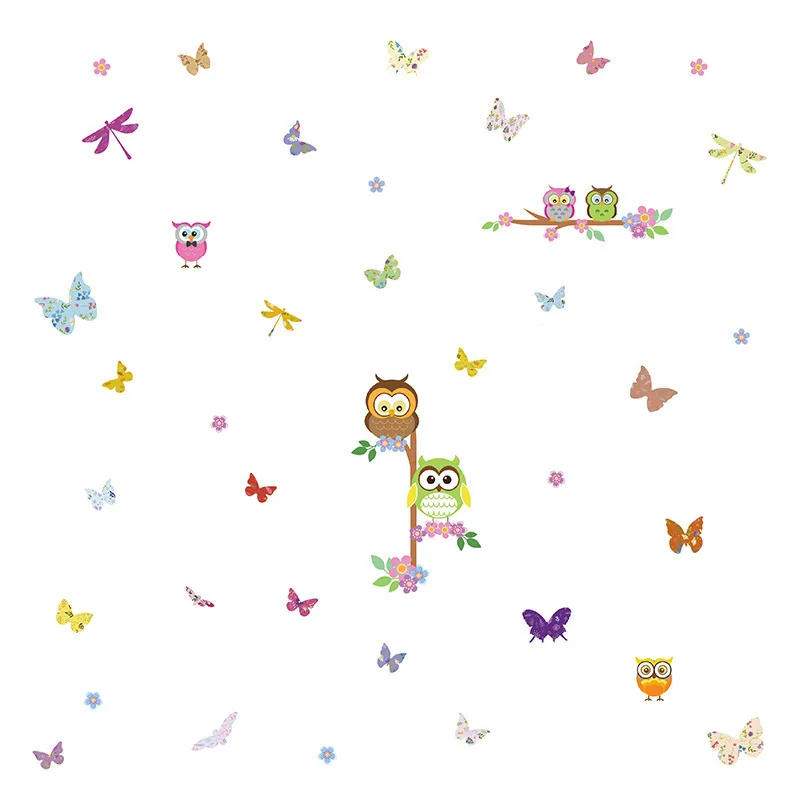 Stickers - Arbre, chouettes & Papillons-3