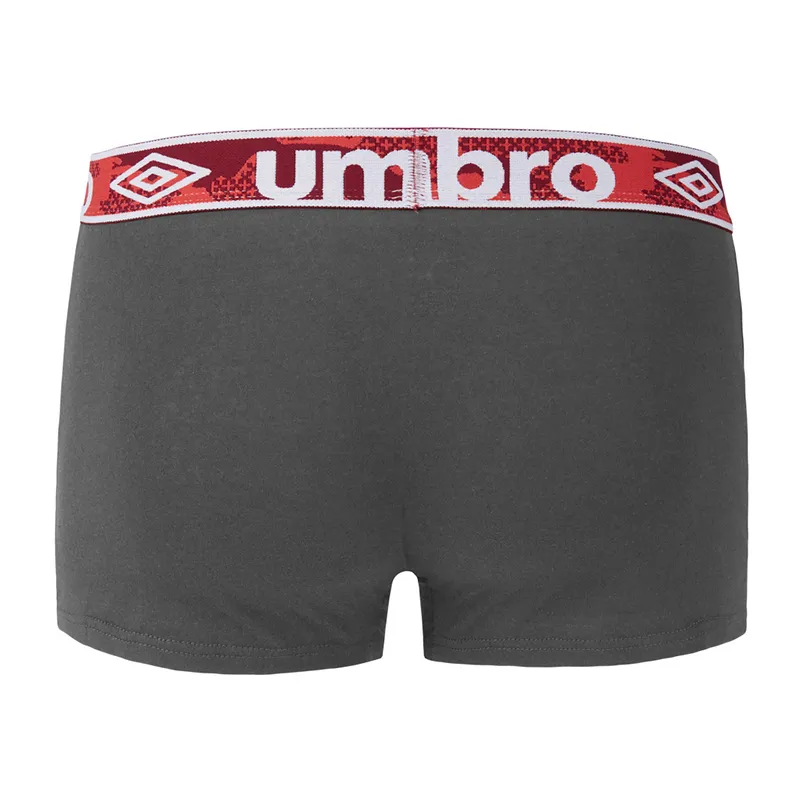 5 Boxers Homme Umbro - Noir/Rouge/Gris-6