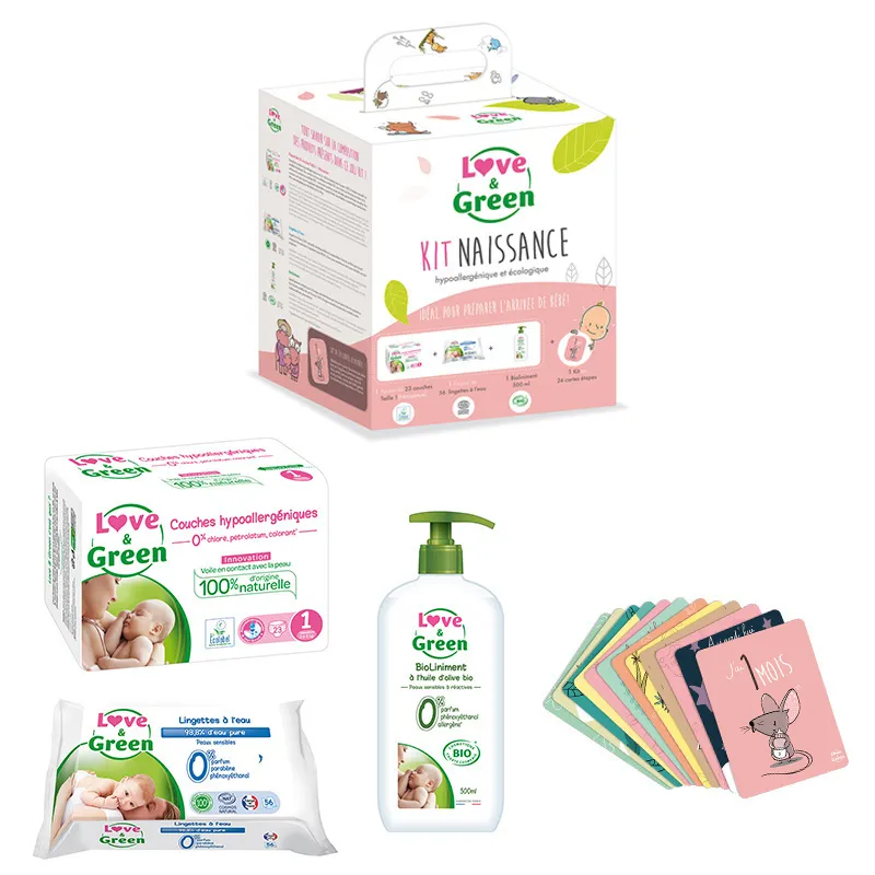 Kit Cadeau Naissance Couches Éco T.1 + Soins Bébé-0