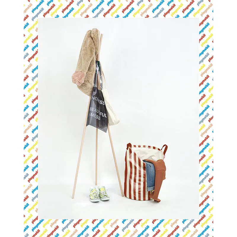 Panier à Linge Playmobil Rayures Rouge - 50x40x40cm-2