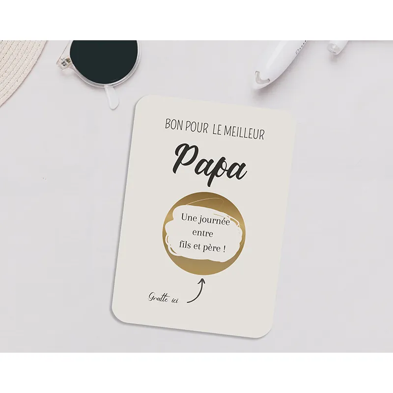 Carte à gratter A6 - Bon pour Papa-2