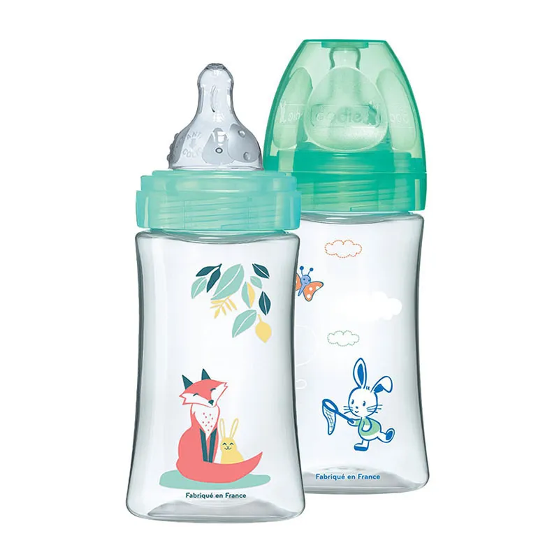 Bib anti-coliq. Tétine ronde 270ml déb.2 Forêt - 0m+-0