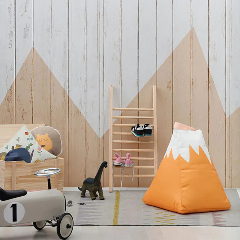 Pouf en tissu Montagne Orange - 50x60cm-1