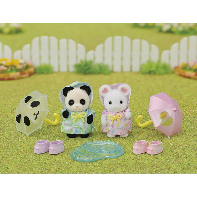 Duo bébés panda & souris habits de pluie - 9pcs-5