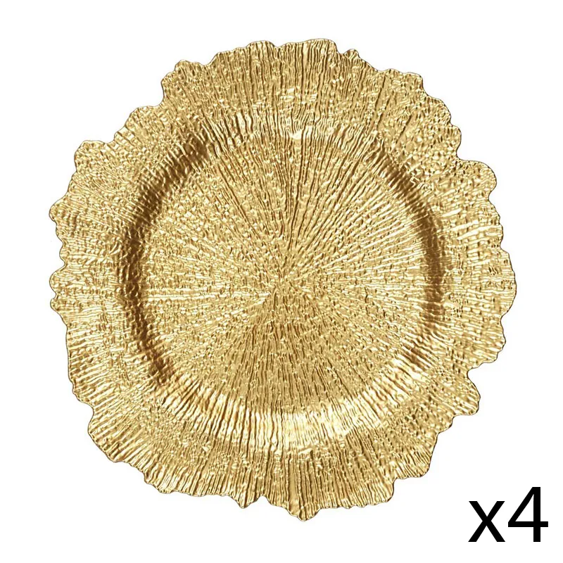 4 Dessous d'assiette Doré Aléat. - ø33cm-0