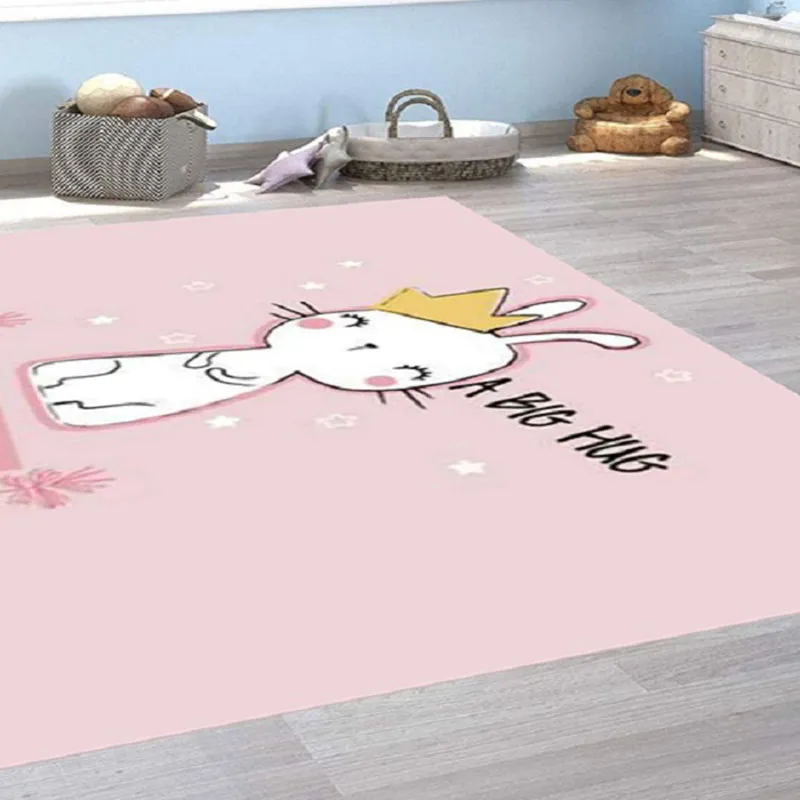Tapis Enfant Câlin Rose - 100x150cm-1