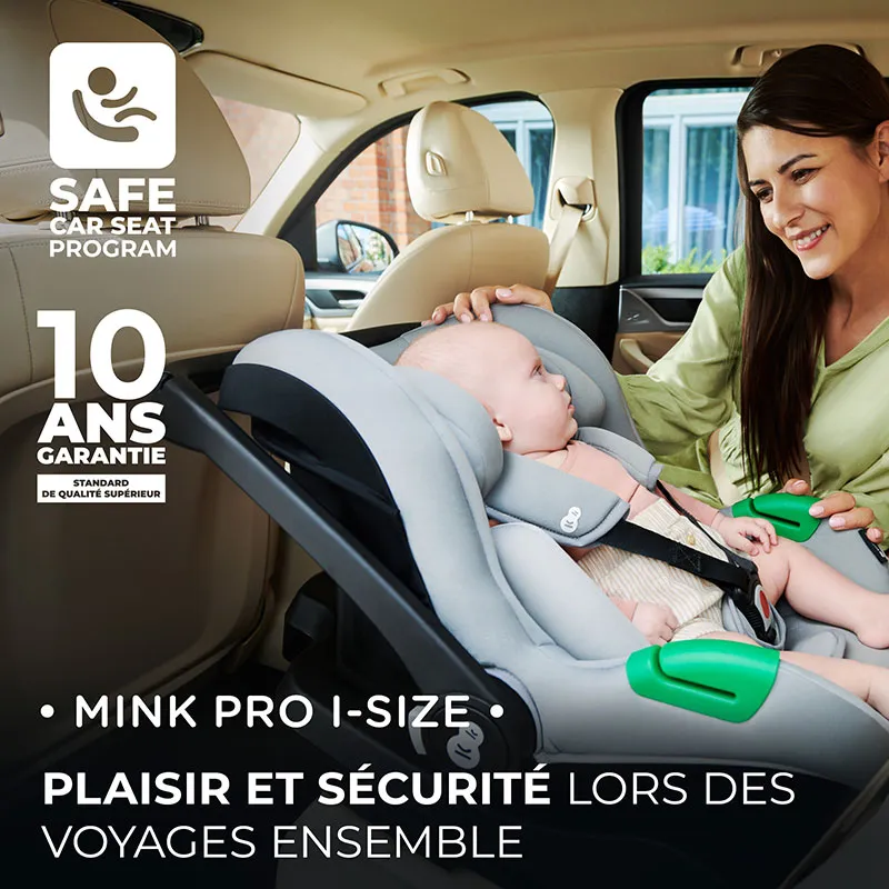 Siège-auto Mink Pro I-Size 40-75 cm + Base Isofix - Gris-12