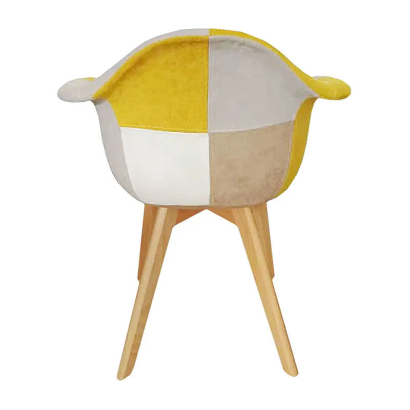 2 Fauteuils patchwork Jaune - 59x64.5x85cm-4