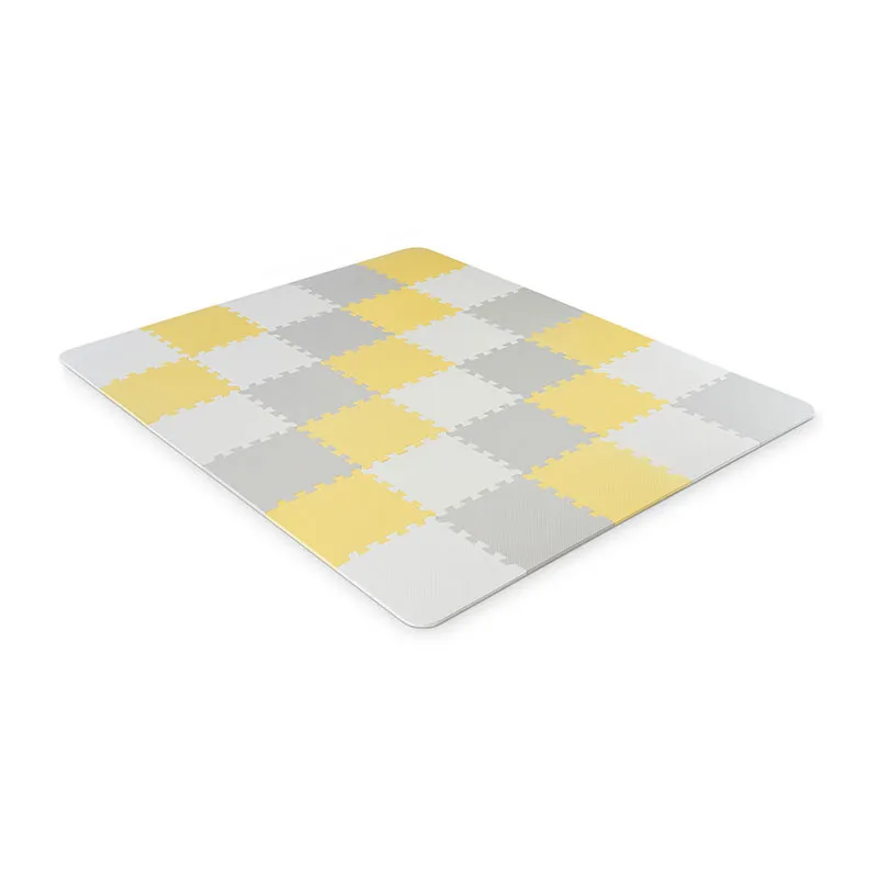 Tapis puzzle mousse Luno Gris/Jaune 150x180cm - 0m+-0