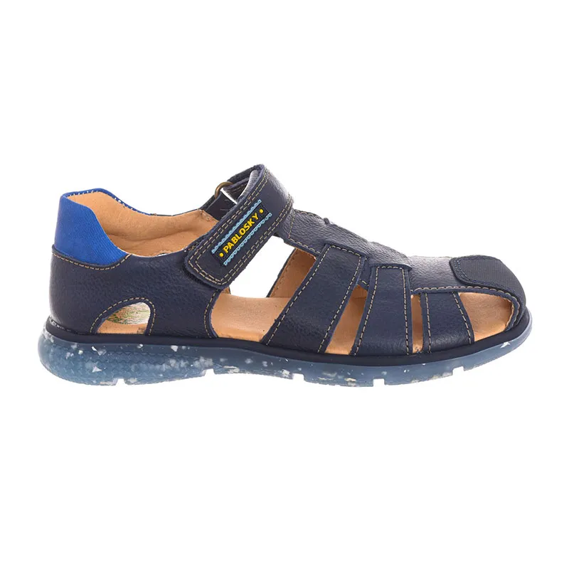 Sandales scratch Cuir - Marine-0