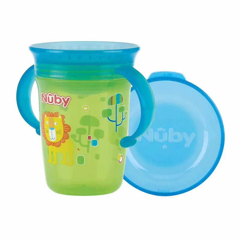 Gobelet magique 360°+ anses 240ml Vert - 6m+-0