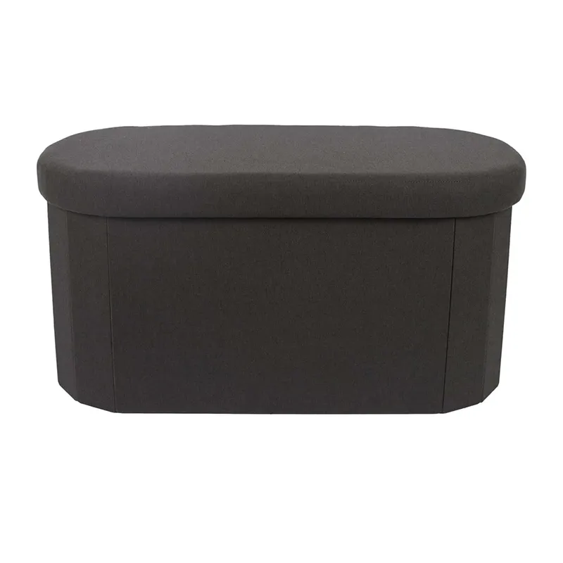 Coffre banc pliable Noir - 76x38x38cm-2