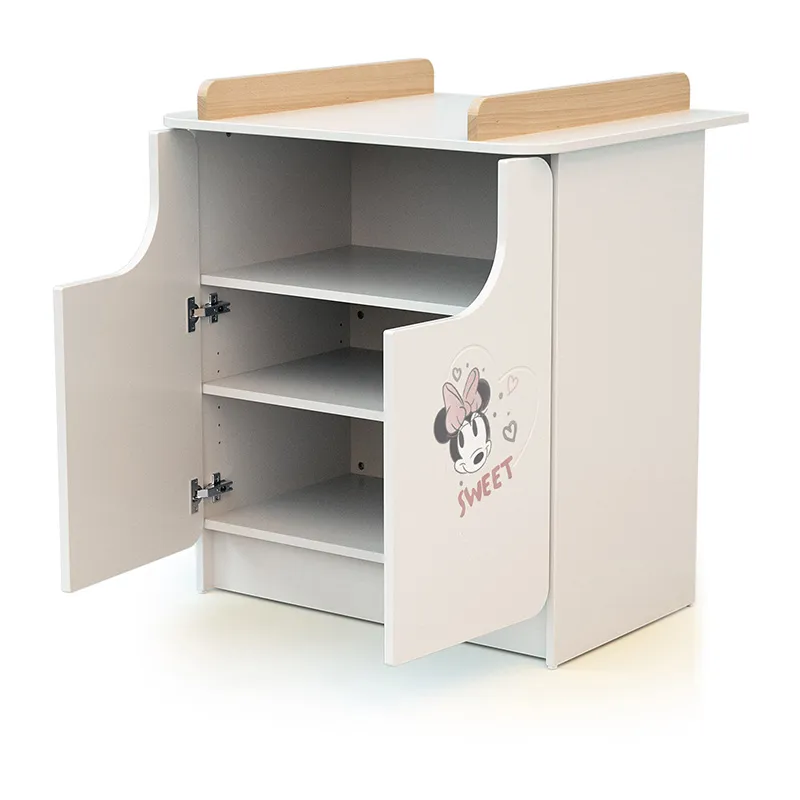 Lit Bébé + commode à langer Happy Days Mickey Blanc/Bois - 60x120cm-5