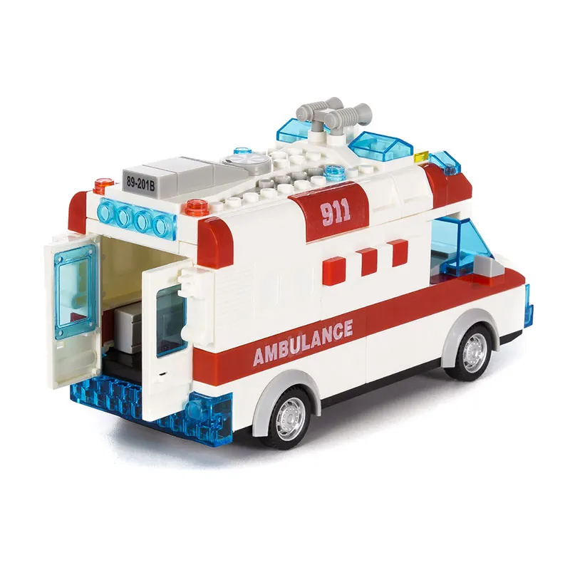 Jouet à construire véhicule swat cop Blanc 77pcs - 36m+-1