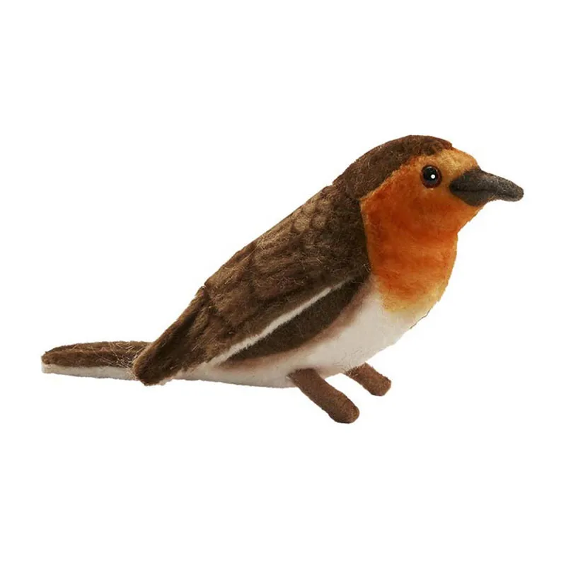 Peluche Oiseau Rouge Gorge Hansa - 14cm-0