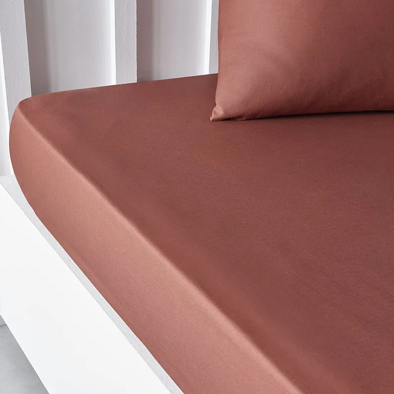 Drap-housse Coton Bonnet 30cm Essential Terracotta-1