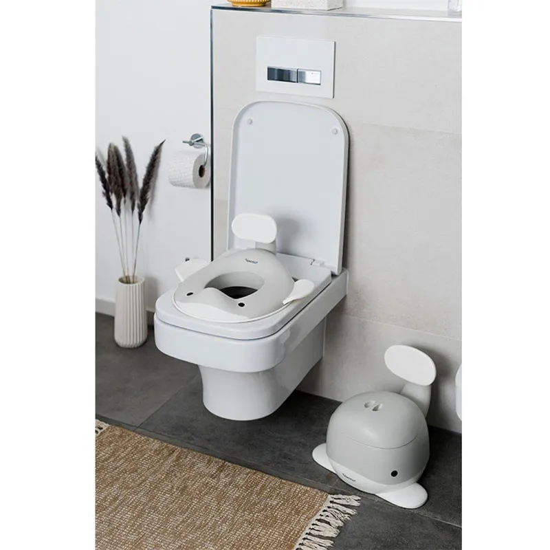Réducteur de Toilette Baleine Gris clair - 18m+-5