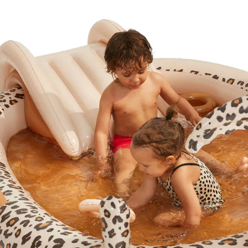Aire de jeux gonflable Léopard Beige 210cm - 3+-5