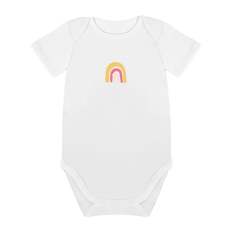 3 Bodies MC Coton Bio Rainbow Bébé - Rose/Blanc-3
