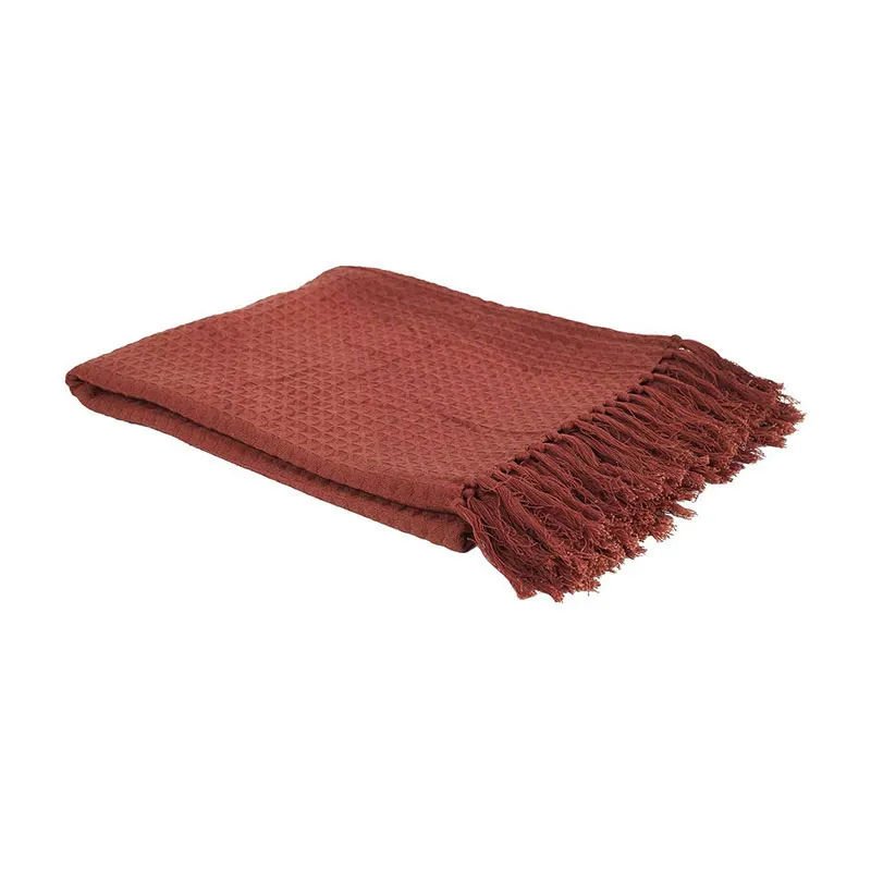 Jeté de canapé Gaufré Terracotta - 170x250cm-1