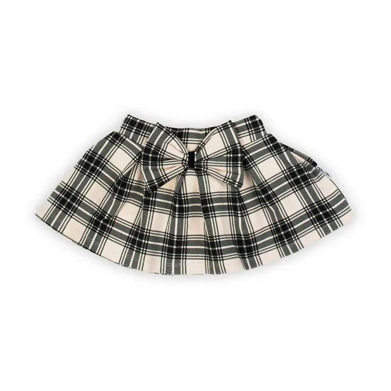 Jupe Carreaux Tricot - Noir/Beige-0