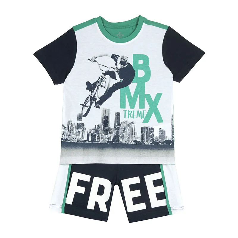 T-shirt + Short BMX - Vert/Noir-0