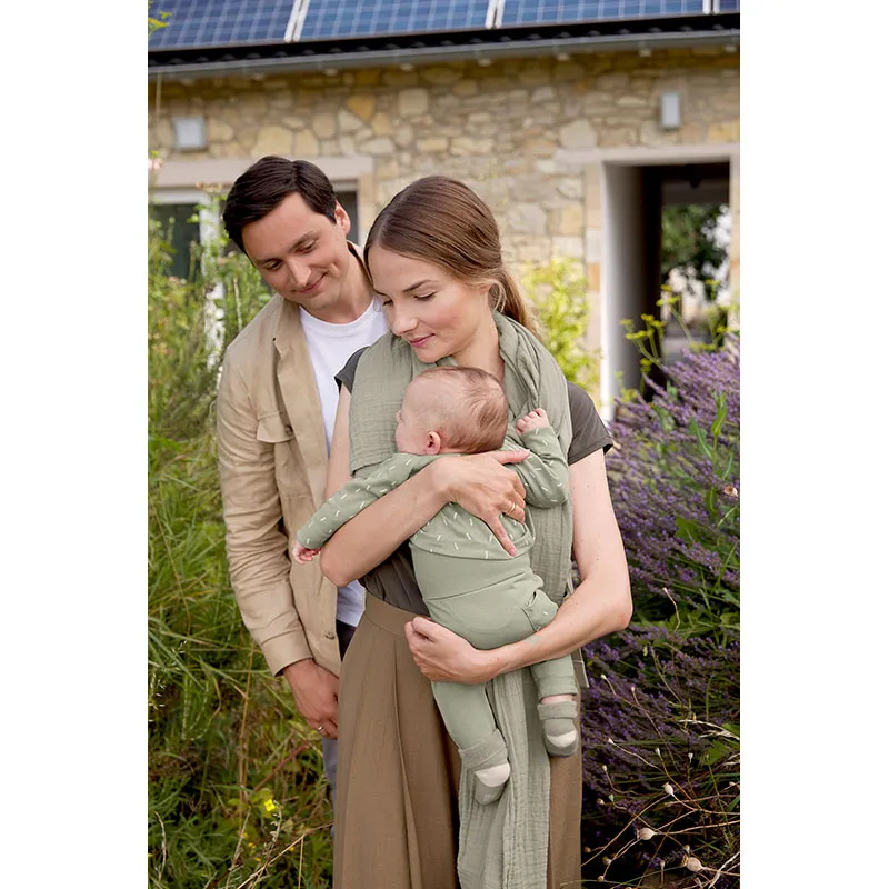 T-Shirt Kimono Coton BIO - Petits traits Olive-4