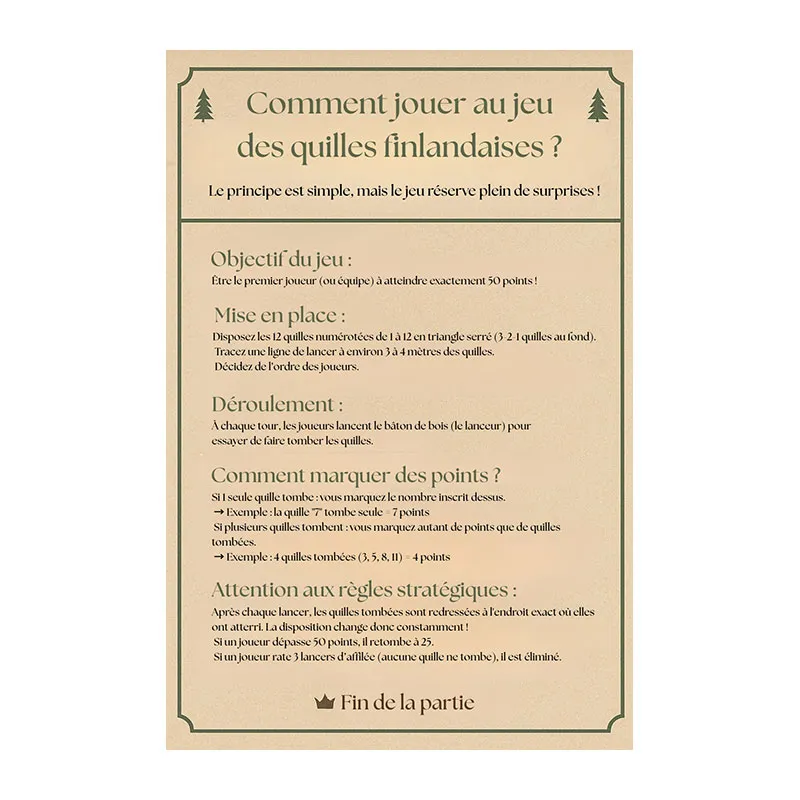Jeu de quilles nordiques en bois - 6+-2