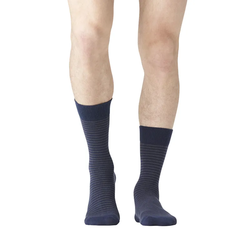 6 Paires de Chaussettes Homme Rayures - Noir/Marine/Gris-5