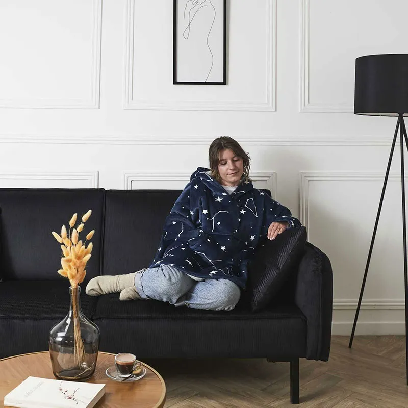 Plaid sweat Astro Bleu - 118x83cm-2