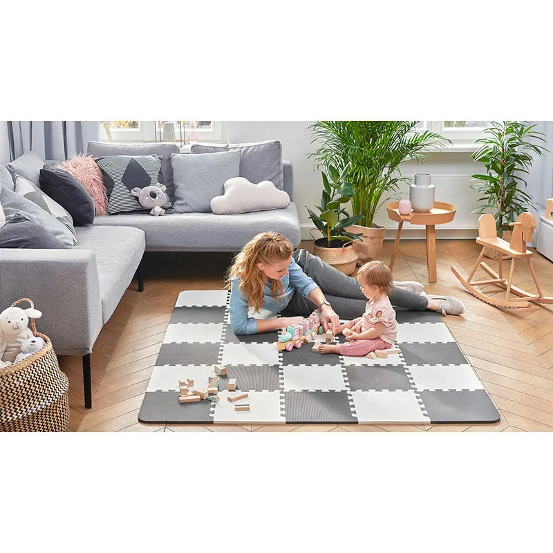 Tapis puzzle mousse Luno Noir 150x180cm - 0m+-10