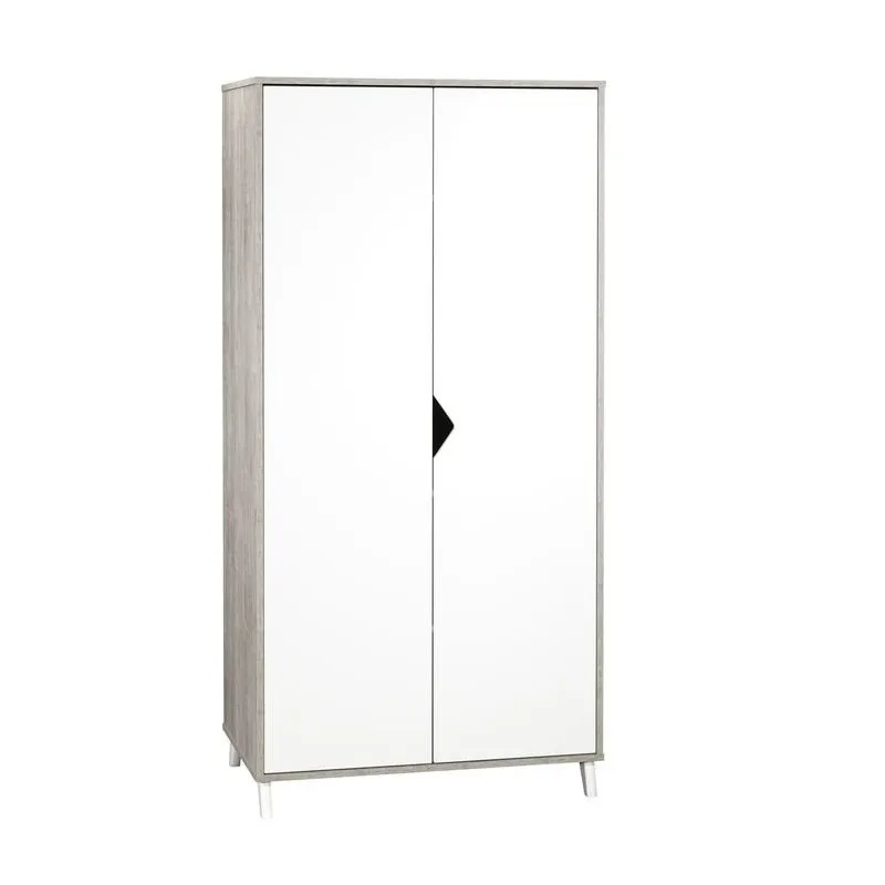 Armoire 2 portes Scandi Gris - 175x86x56cm-1