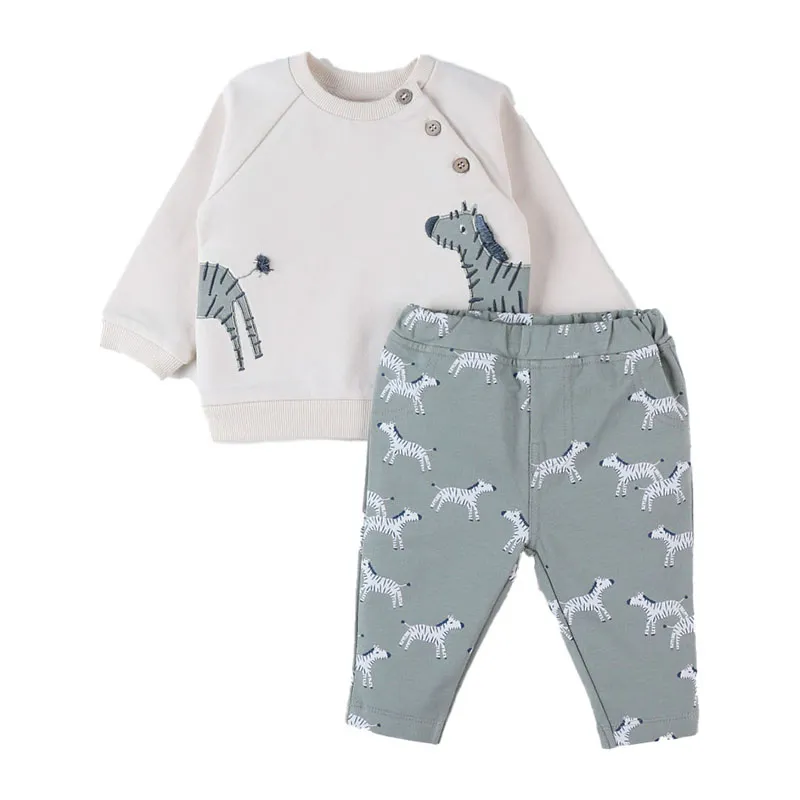 Sweat + Legging Zèbre - Vert/Beige-0