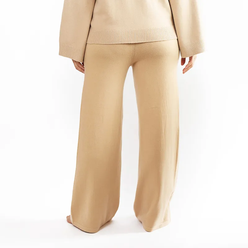Pantalon en maille chaud Peryne - Camel -1