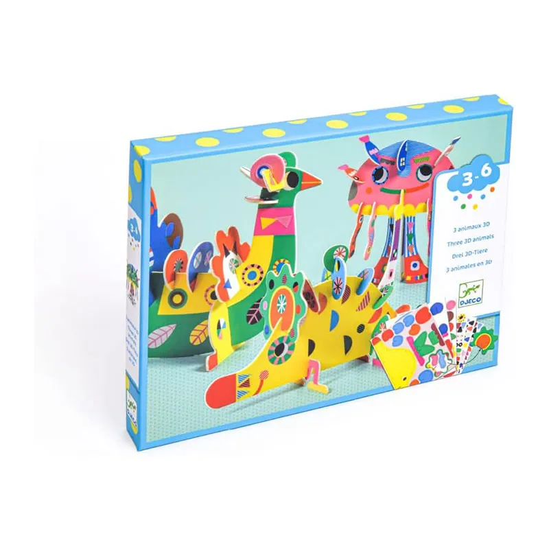 Kit assemblage 4 animaux 3D - 3+-10