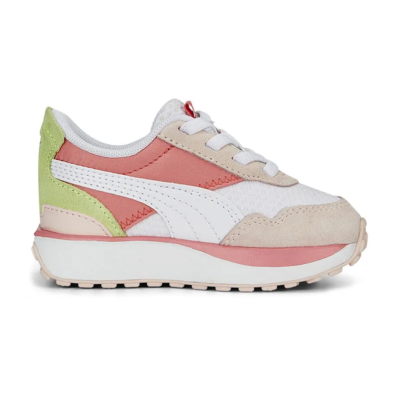Baskets Bébé Cruise Rider Peony AC Puma - Blanc/Rose/Jaune-1