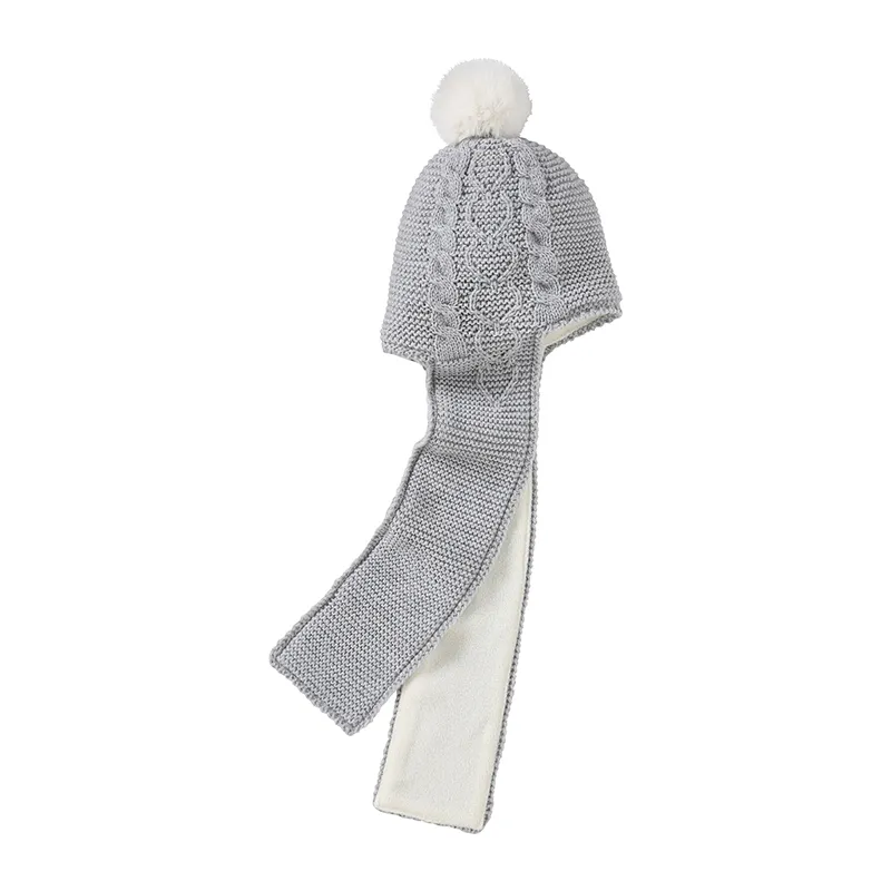 Bonnet tricot - Gris chiné-0