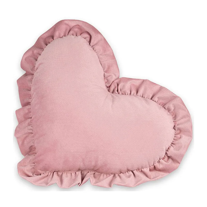 Coussin Coeur velours Rose - 53x46cm-2