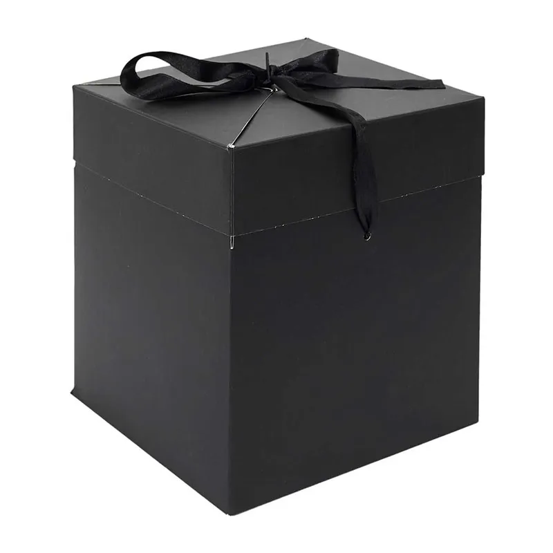4 Boites cadeau pliable Noir - 20cm-0