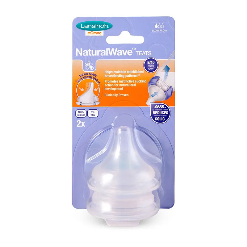 2 Tétines Natural Wave pour Biberon - Lent-1