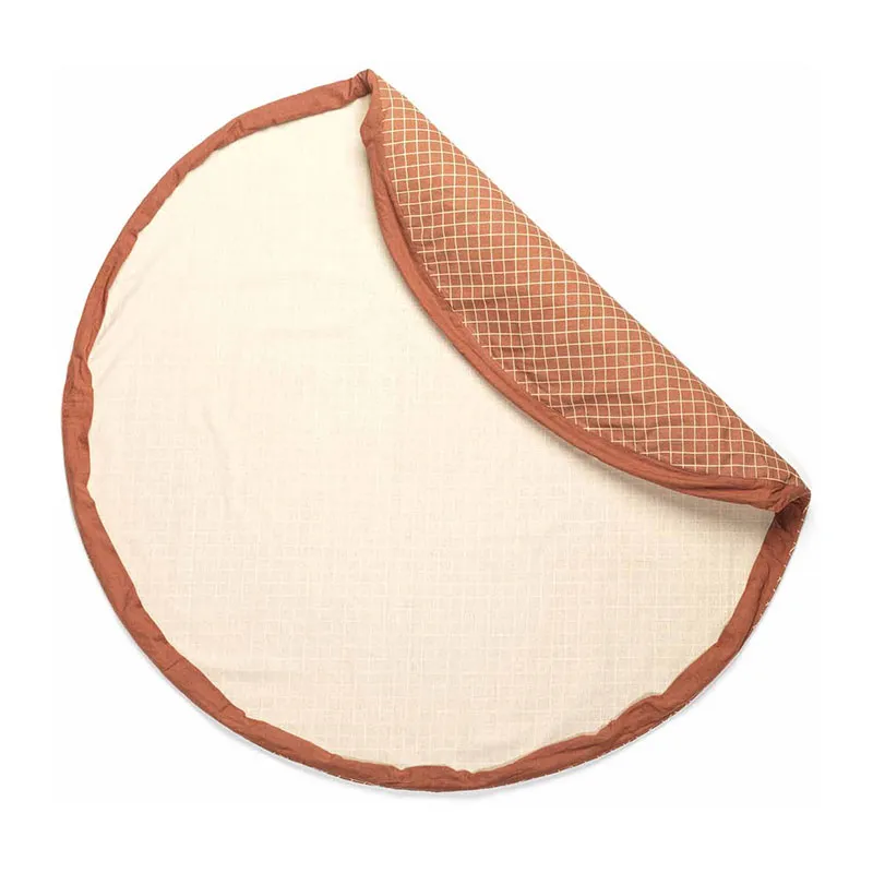 Sac à jouets 2en1 Grilles Marron - ø140cm-3