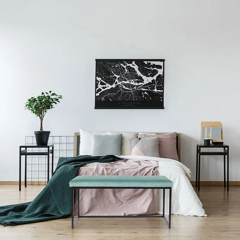 Banc Giulia velours Bleu - 100x39x49cm-4
