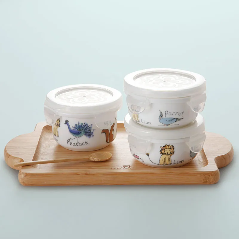 3 Récipients Bébé porcelaine Animaux - 180/130ml-1