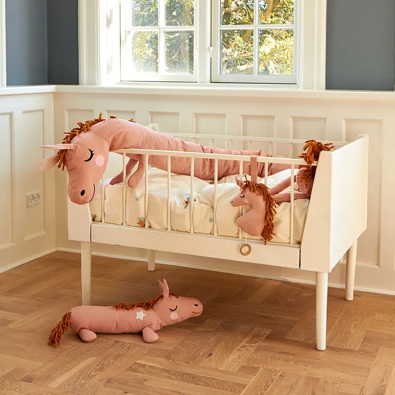 Peluche Coton BIO Cheval câlin Rose - 45cm-4