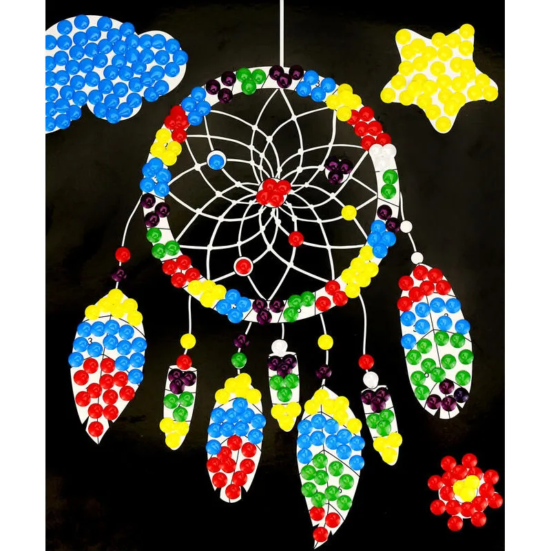 Tableau stickers époxy Attrape-rêves au numéro - 22x18,5cm-2