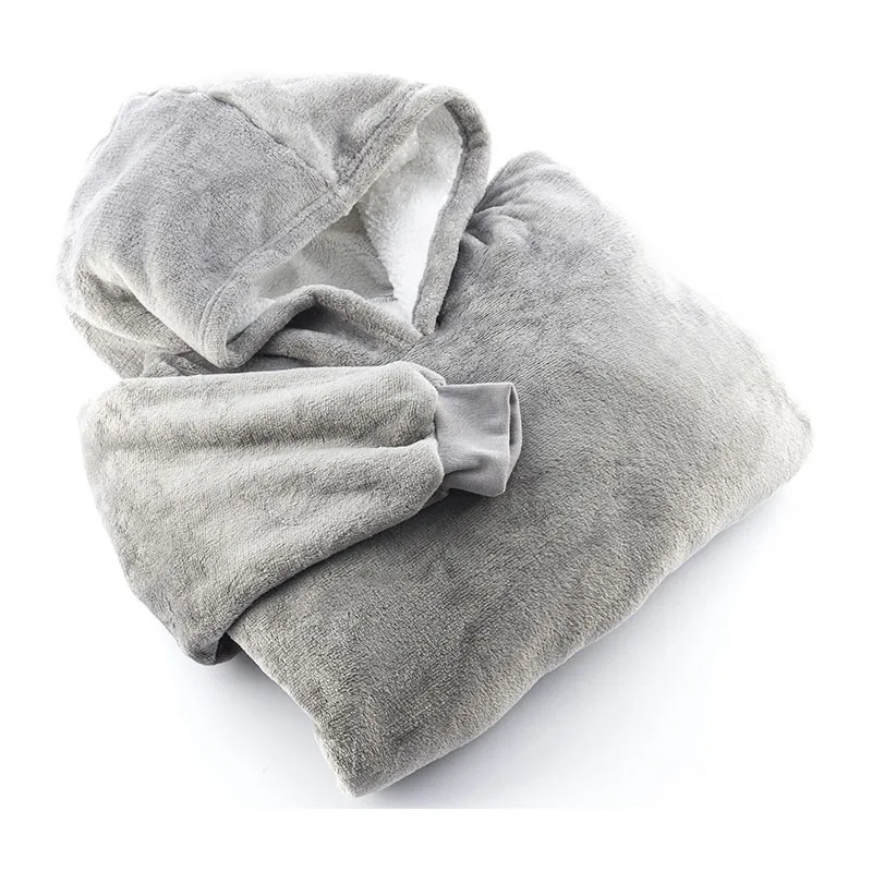 Sweat plaid à capuche Gris - TU-7
